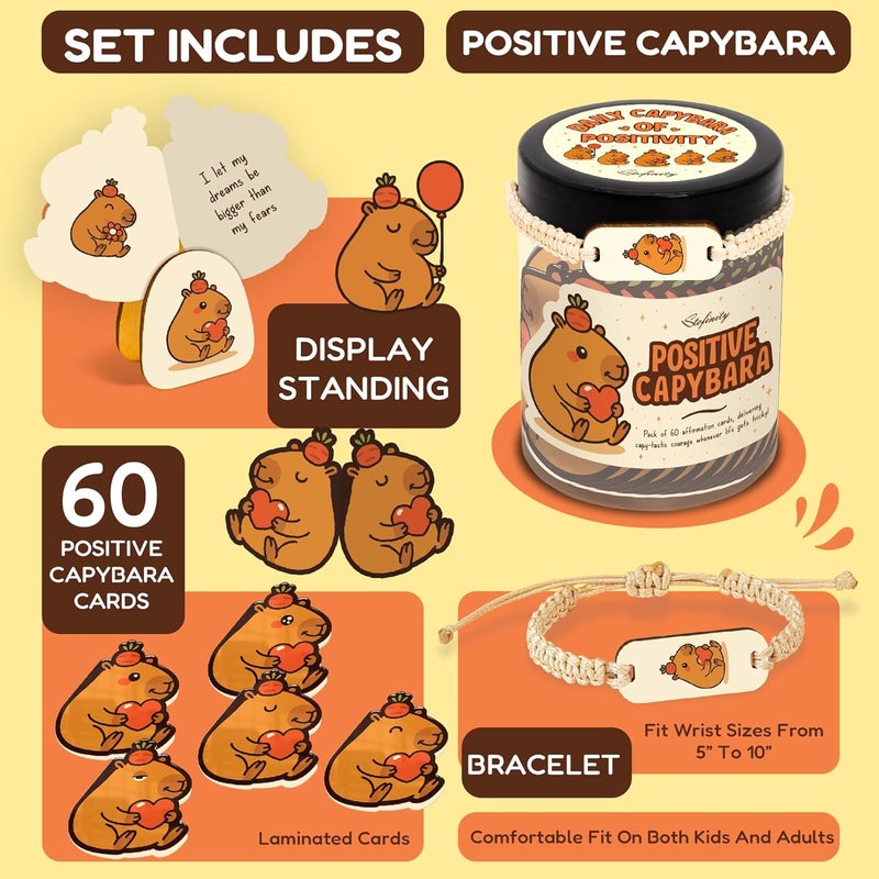 STOFINITY هدايا كابيبارا للدعم العاطفي للفتيات - هدية عيد ميلاد كابيبارا للنساء، هدايا عيد الميلاد للفتيات المراهقات، أشياء عصرية، هدية العودة إلى المدرسة لطلاب الجامعات، جرة التأكيد الإيجابي - Image 2